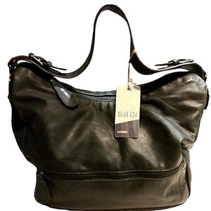 Marzia Large Italian Leather Purse Hunter Green made in Italy NWT Shoulder bag